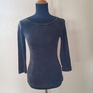 Three Dots Tie Dye Boat Neck Knit Top S Black New